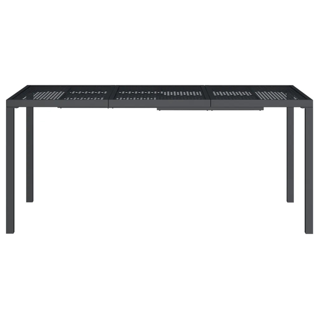 Tavolo da Giardino Antracite 165x80x72 cm Acciaio 362746