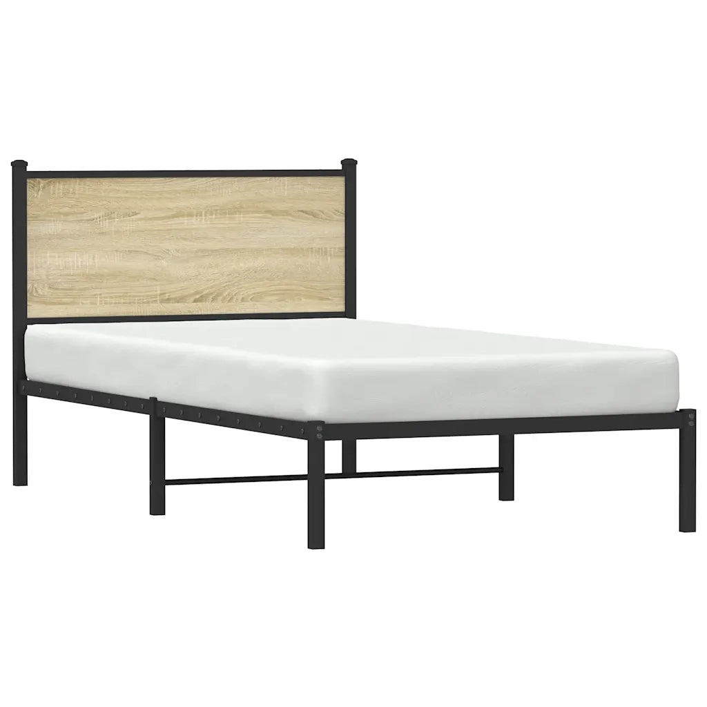 Giroletto senza Materaso in Metallo Rovere Sonoma 100x190 cm 4007710