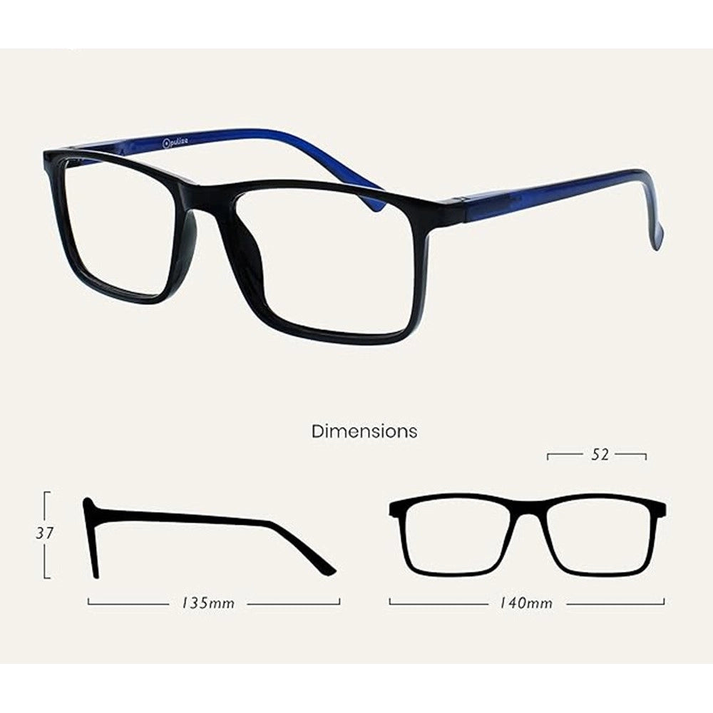 Trade Shop - Set 5 Occhiali Da Lettura Montatura Media Rettangolari Uomo Donna Cerniere Molla -   -gradazione +1,00    -
