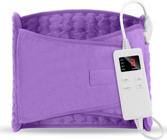 Dekezione elettrica - Cuscino riscaldante 120 x 30 cm con spegnimento automatico - Protezione contro sovraccaloramento - 6 livelli di temperatura - 4 impostazioni timer per collo, spalle e schiena