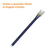 Alcapower Connettore con cavo per Strisce LED COB RGB, ideale per collegamento tra striscia e controller LED, per installazioni professionali