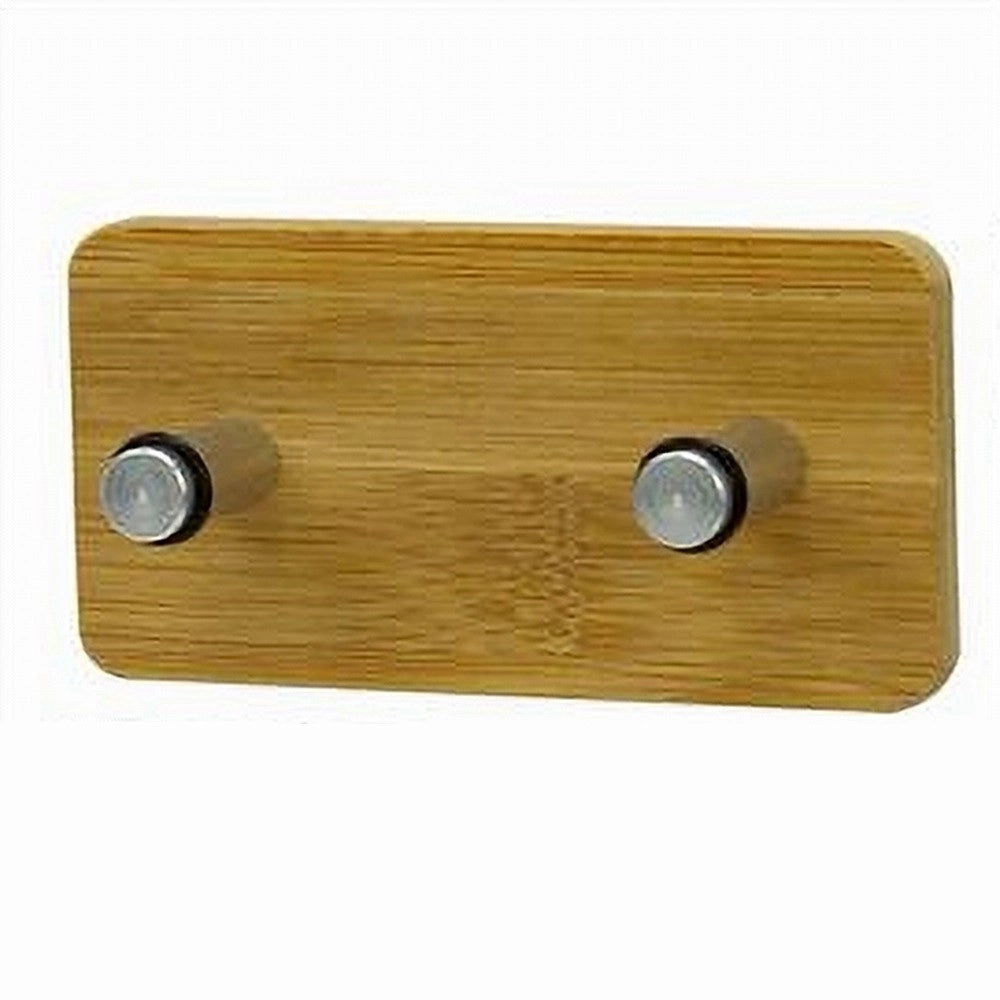 Trade Shop - Appendiabiti Appendino Parete Metallo Legno 2 Posti Ganci Giacche Vestiti 79545 -