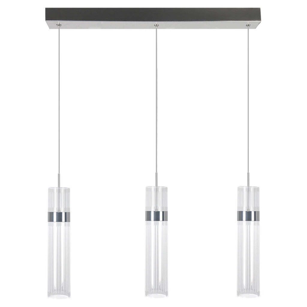 Lampada sospensione Ambiente cromata 60cm LED CCT 6W
