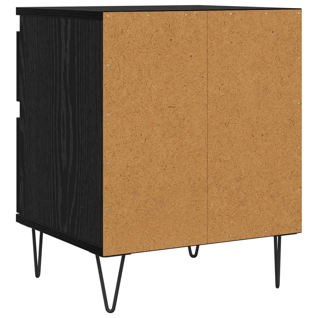 Armadietto per letto con cassetto Rovere Nero 40 x 35 x 50 cm