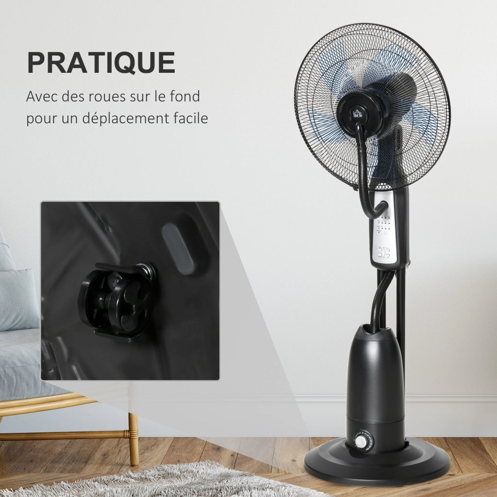 Ventilatore a Torre con Umidificatore ¨C zephmum ¨C Grigio Nero, Telecomando, 3 Velocit¨¤, Timer