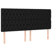 Testiera | Testata Nera 180x7x118/128 cm Tessuto