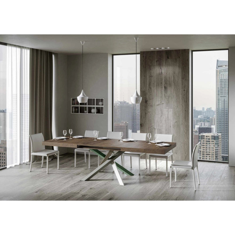 Tavolo allungabile 120/380x90 cm Volantis telaio Multicolore 4/A - Noce