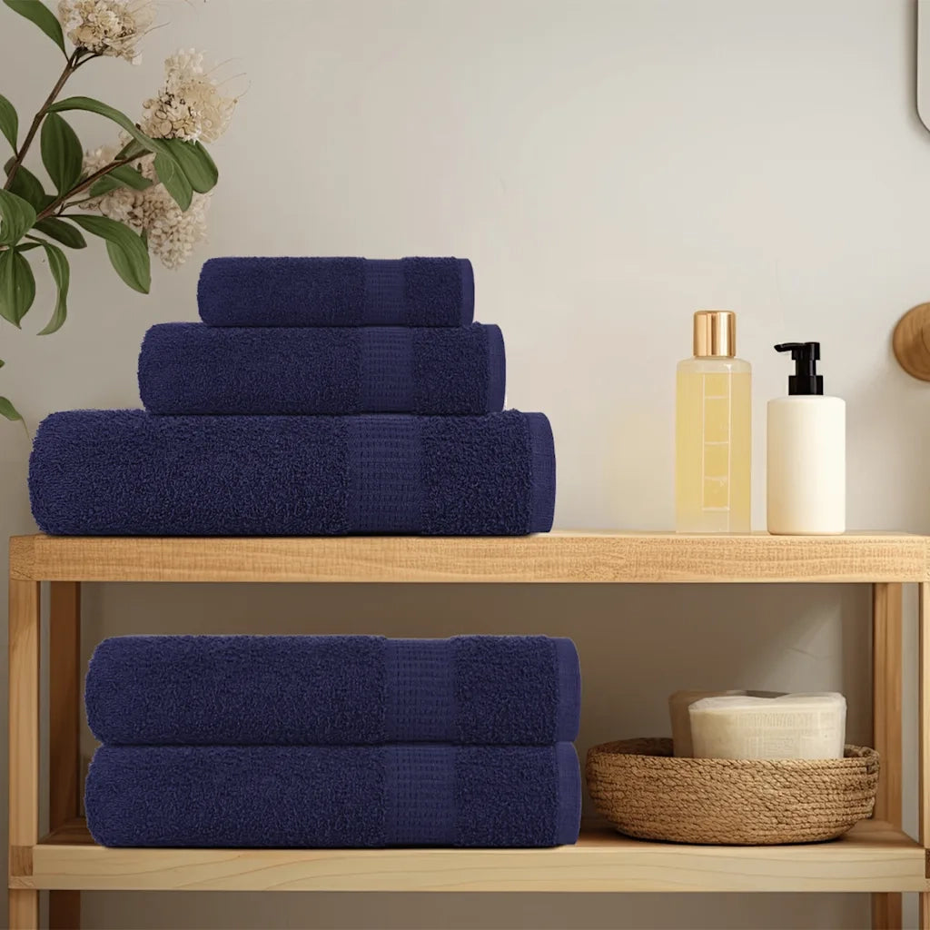 Asciugamani per sauna FROGN 4 pezzi blu navy 80x200 cm 360 g/m² 136792