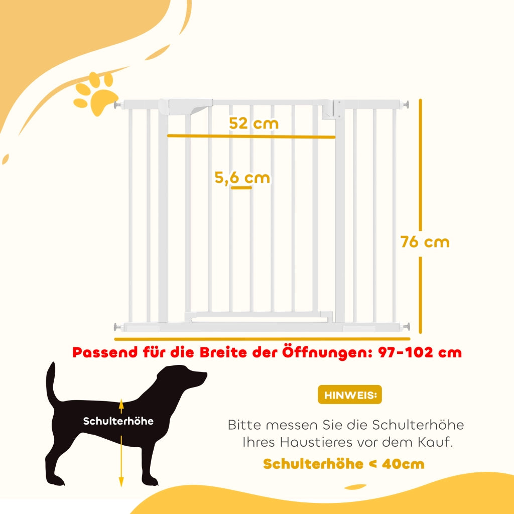 Cancello di sicurezza per scale a pressione con chiusura automatica ¨C Zephmum ¨C 76-102x76 cm Bianco