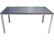 Habitat et Jardin Tavolo Giardino 156x78x74cm Grigio Metallo Plastica Rettangolare