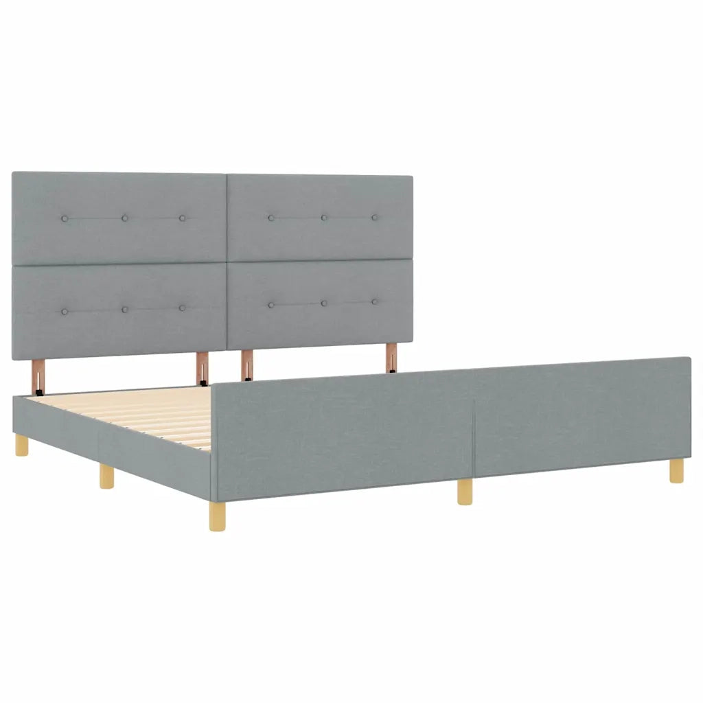 Struttura del letto Grigio chiaro 200 x 200 cm Tessuto 3344753