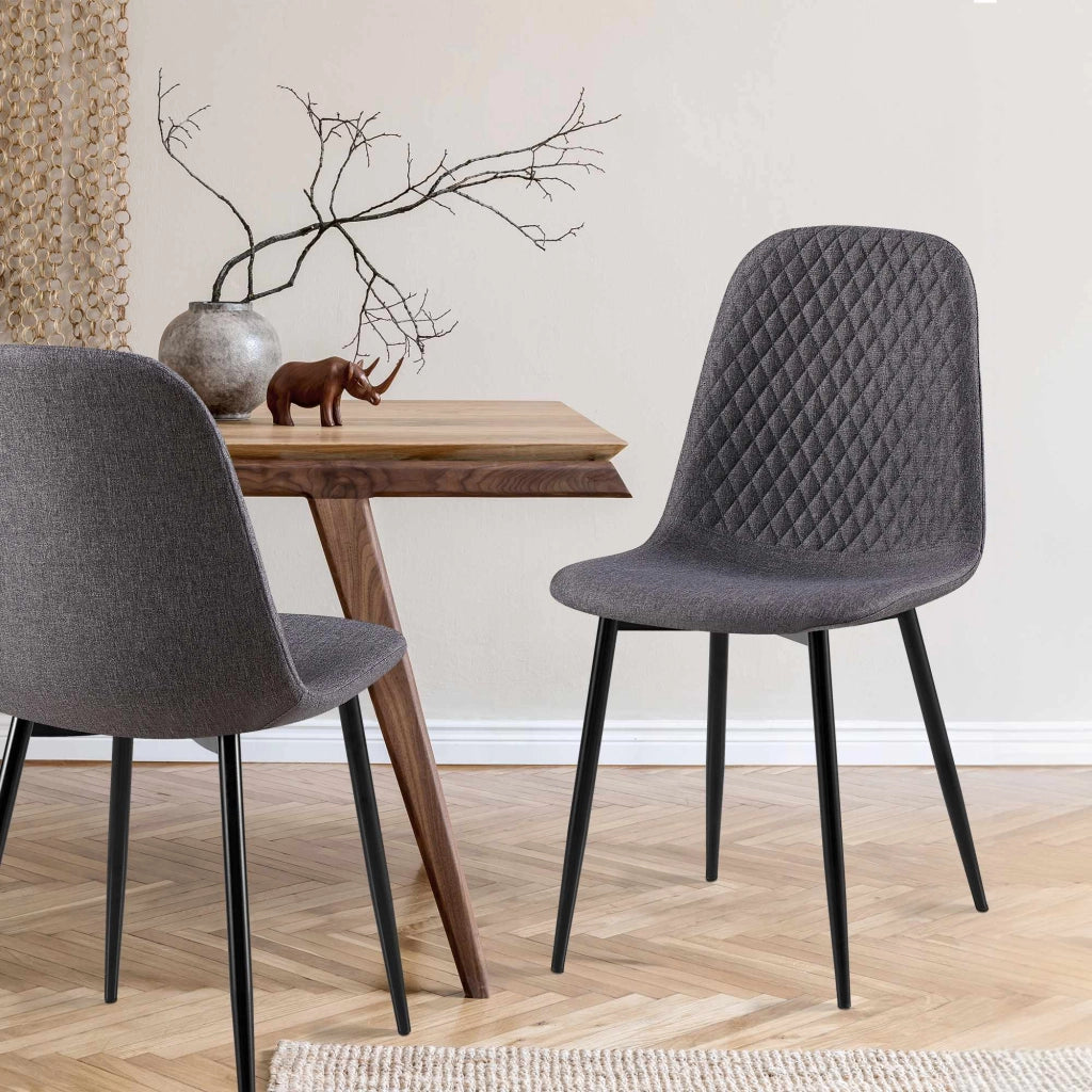 Set di 4 sedie Giverny grigio scuro,Tessuto