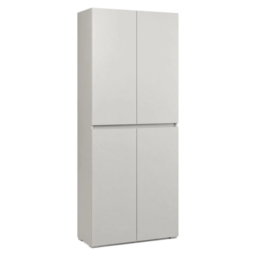Arro, Armadio Multiuso Grande 7 Ripiani Made in Italy, 80x195h cm Grigio Chiaro