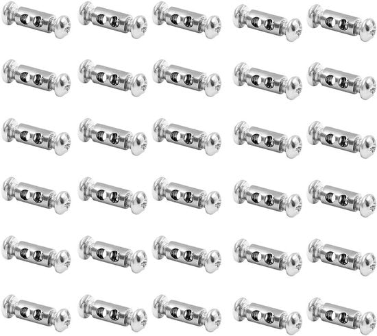 30 connettori per cavi in acciaio da 1 mm e cavi in filo da 2 mm - Bobine di alluminio per avvolgere - Morsetti in argento e arancione per cavi