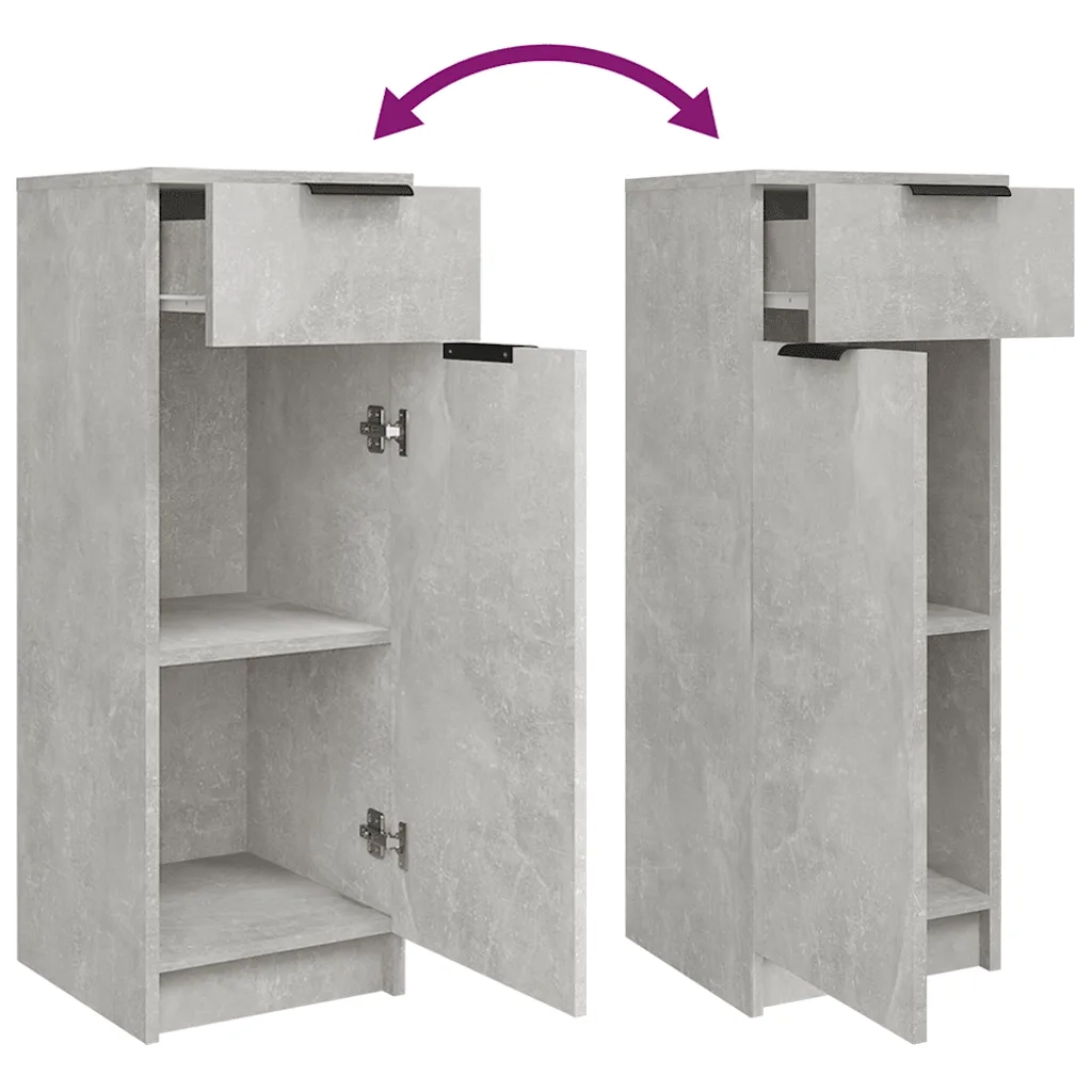 Armadio da Bagno Grigio Cemento 32x34x90cm in Legno Multistrato 811290