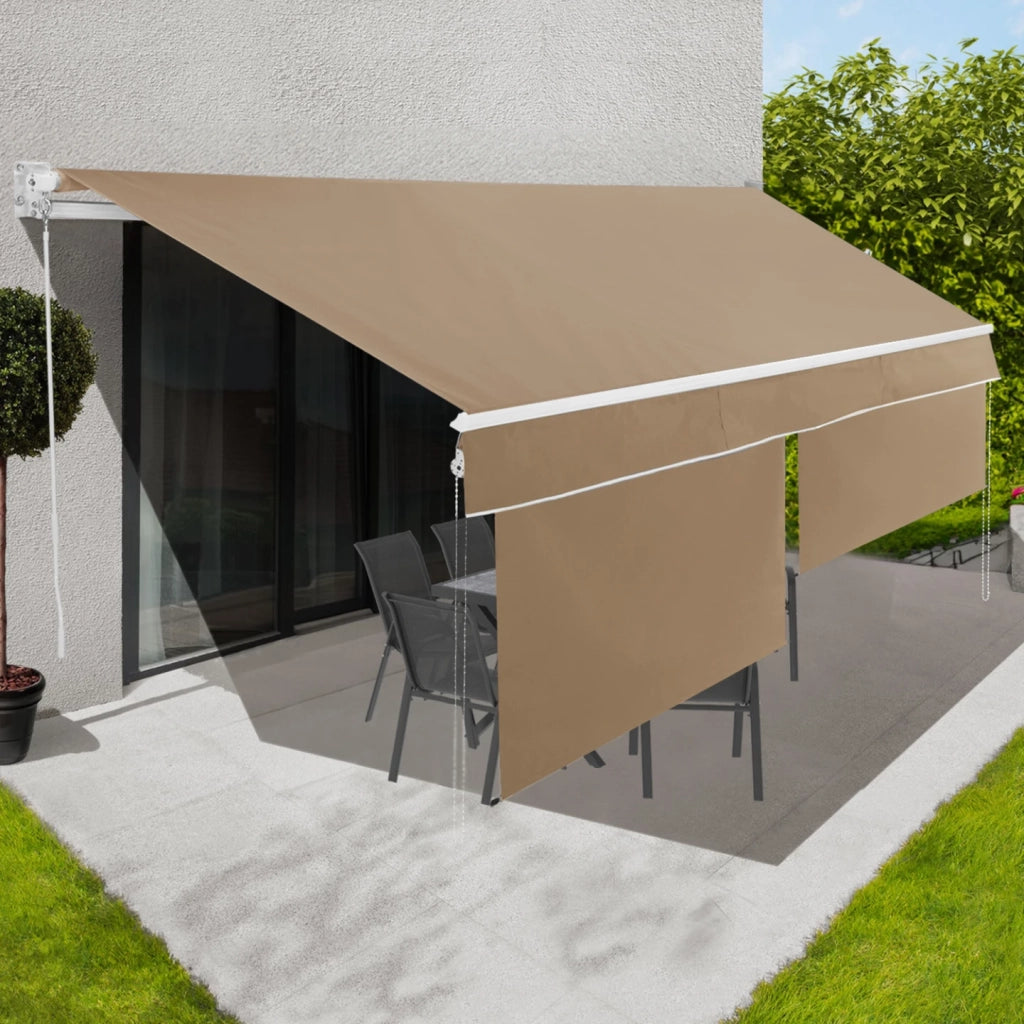 IDMarket - Tenda manuale 4x3 m taupe lambrequin H.1,50 m