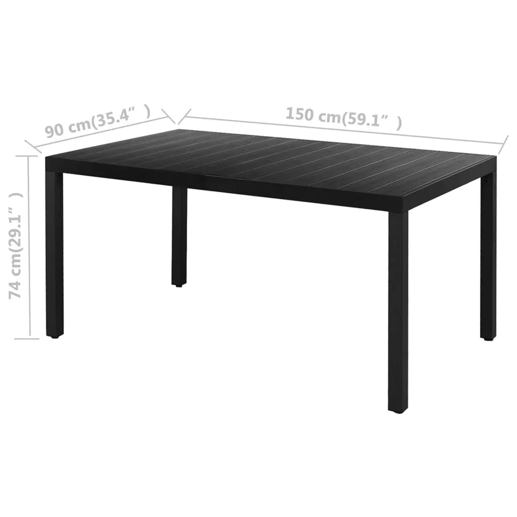 Set da Pranzo da Giardino 7 pz in Rattan PVC Nero 3060103