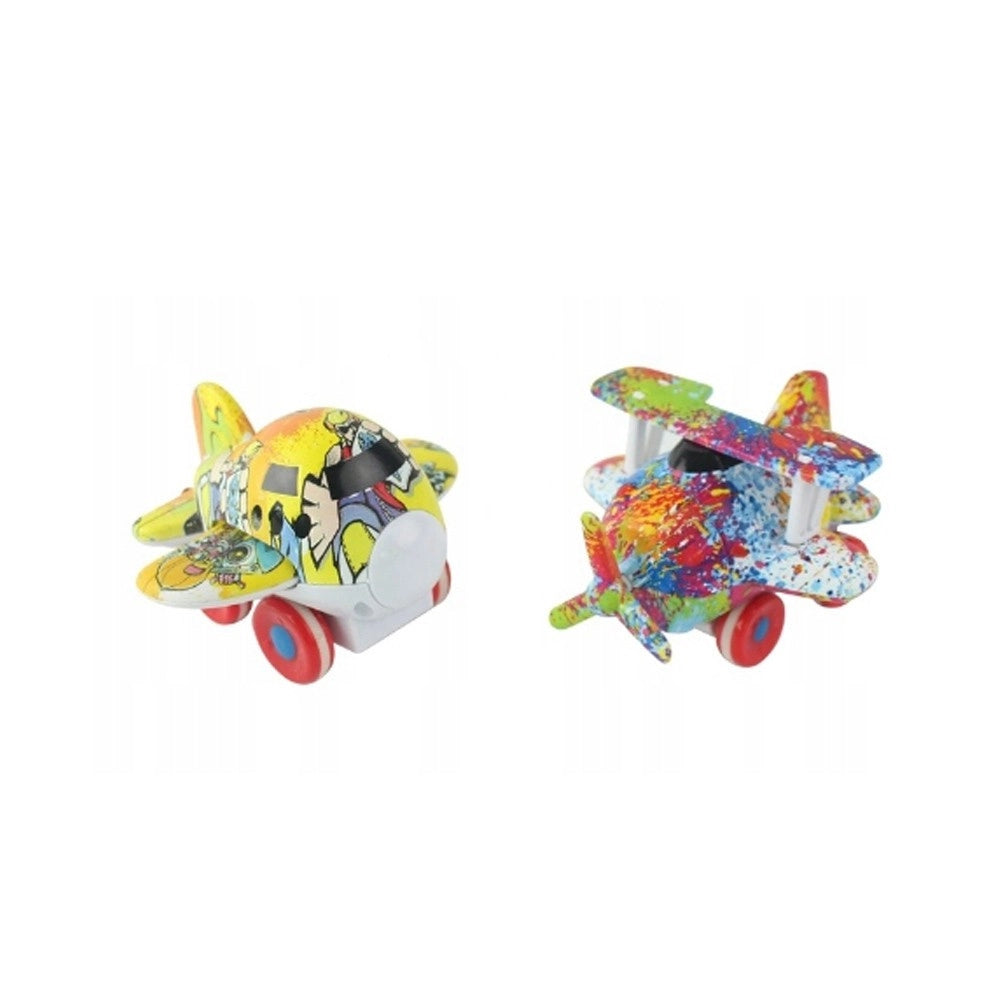 Trade Shop - Aeroplano Con Frizione Giocattolo Educativo Bambini Aereo Con Retro Carica -