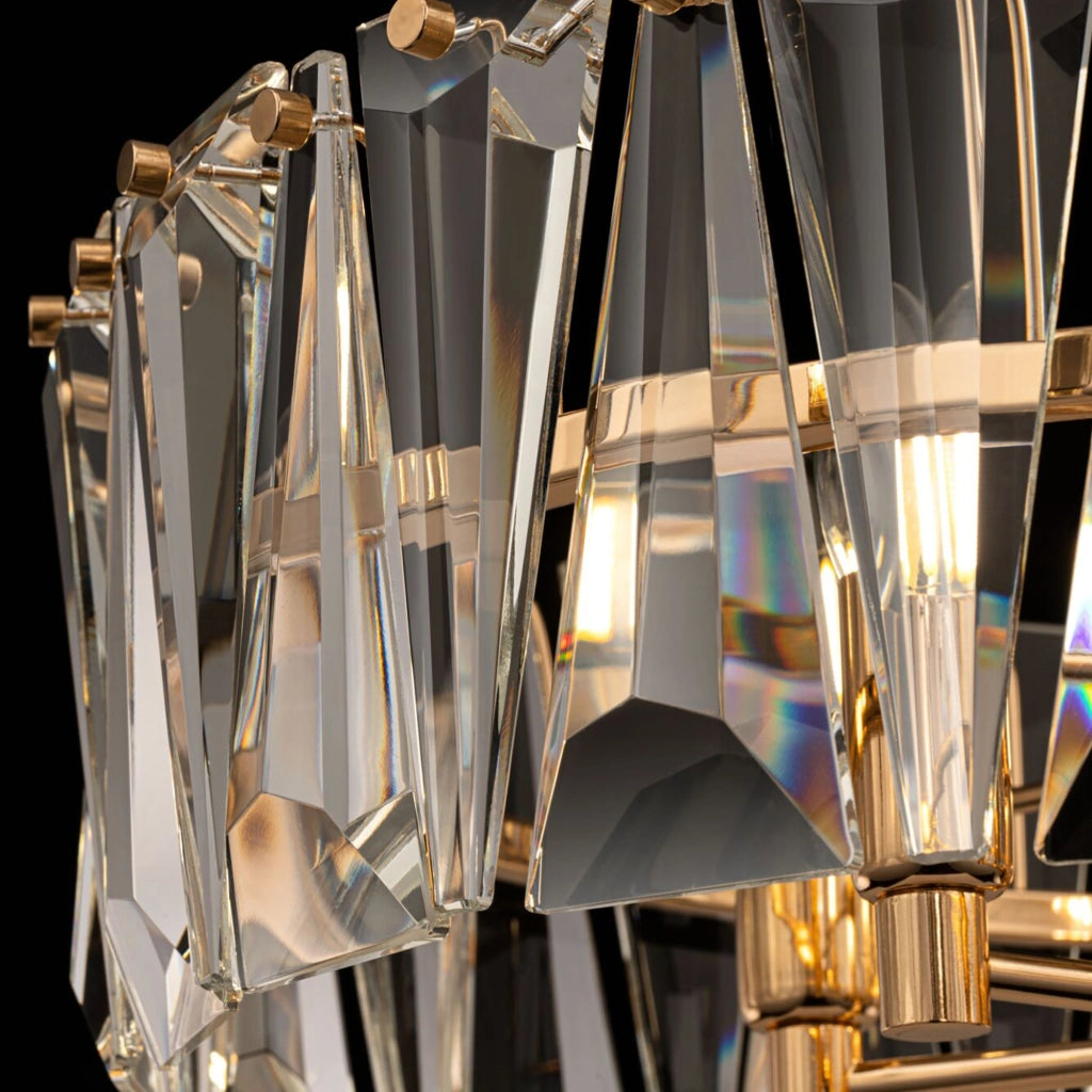Maytoni Lampadario contemporaneo Puntes 6 luci E14 oro metallo cristallo