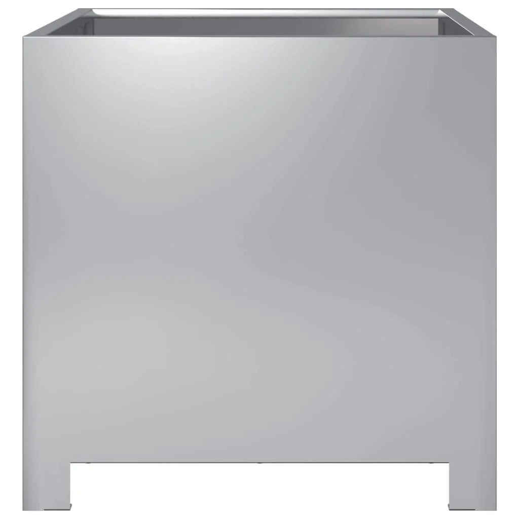 Fioriera rialzata per piante fiori terrazza giardino 40 x 40 x 40 cm acciaio inox argento 02_0037548