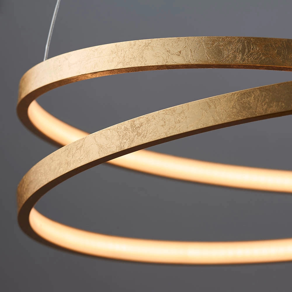 Lampadario LED moderno oro doppio anello 31,5W Endon