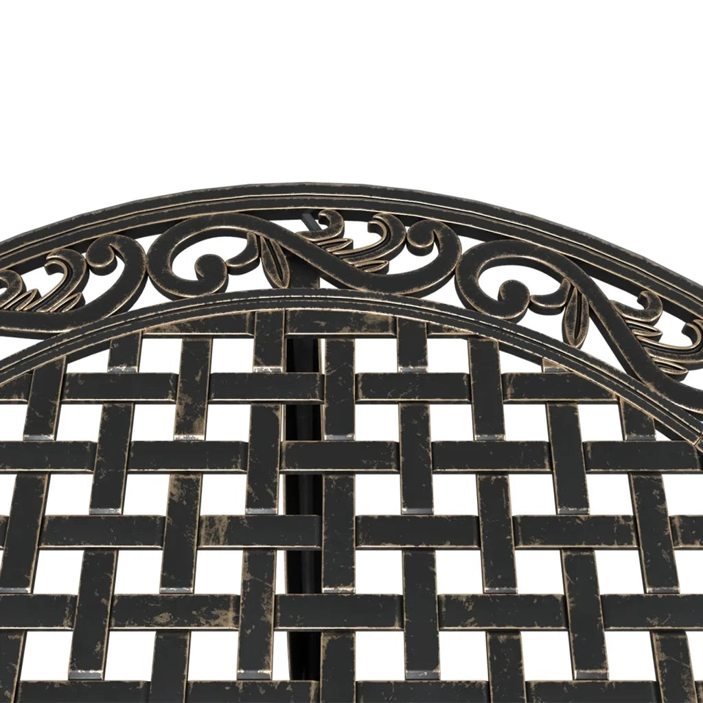 Tavolo da Giardino Bronzo Ã˜90x75 cm in Alluminio Pressofuso