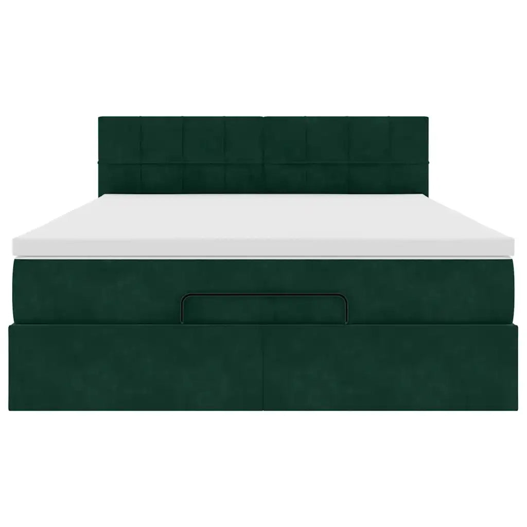 Struttura Letto Pouf con Materasso 140x200 cm in Velluto