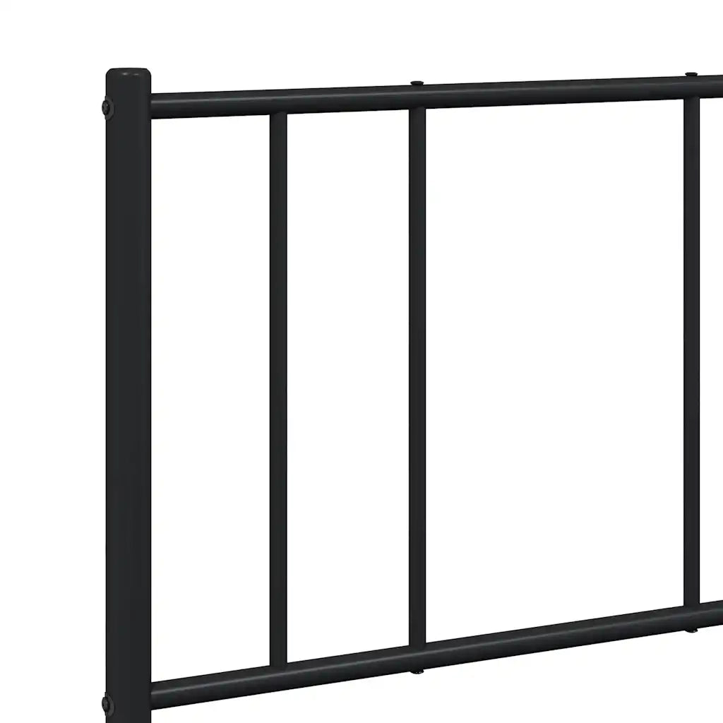 Giroletto con Testiera-Struttura Letto con testiera in Metallo Nero 160x200 cm 561502