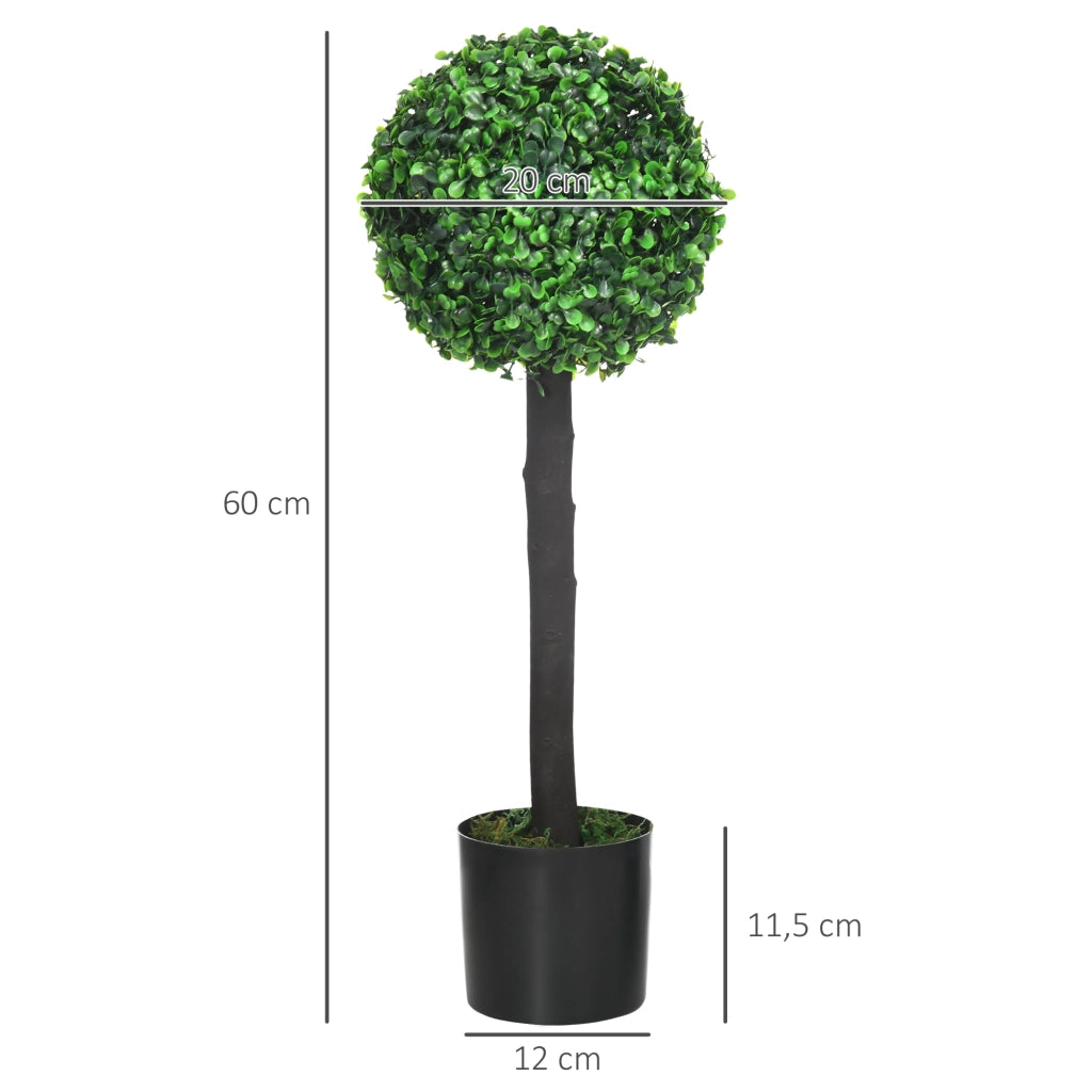 Set 2 Arbusti Artificiali Decorativi ¨C zephmum ¨C Verde ?20x60 cm
