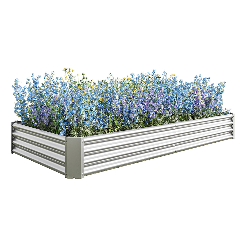 Aiula rialzata-Xylo-Metallo-design stabile, antiruggine, senza fondo, per orto/giardino