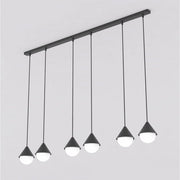 Lampada a sospensione Giro in acciaio nero e vetro
