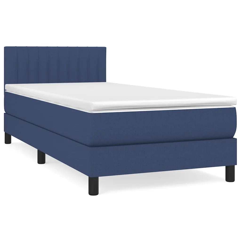 Giroletto a Molle con Materasso-Struttura Letto Blu 90x190 cm in Tessuto 576733