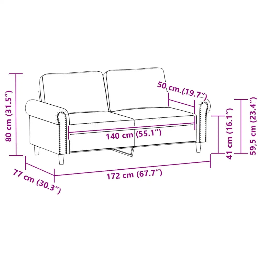 Divano | Divano da soggiorno | Sofa a 2 Posti Crema 140 cm in Similpelle