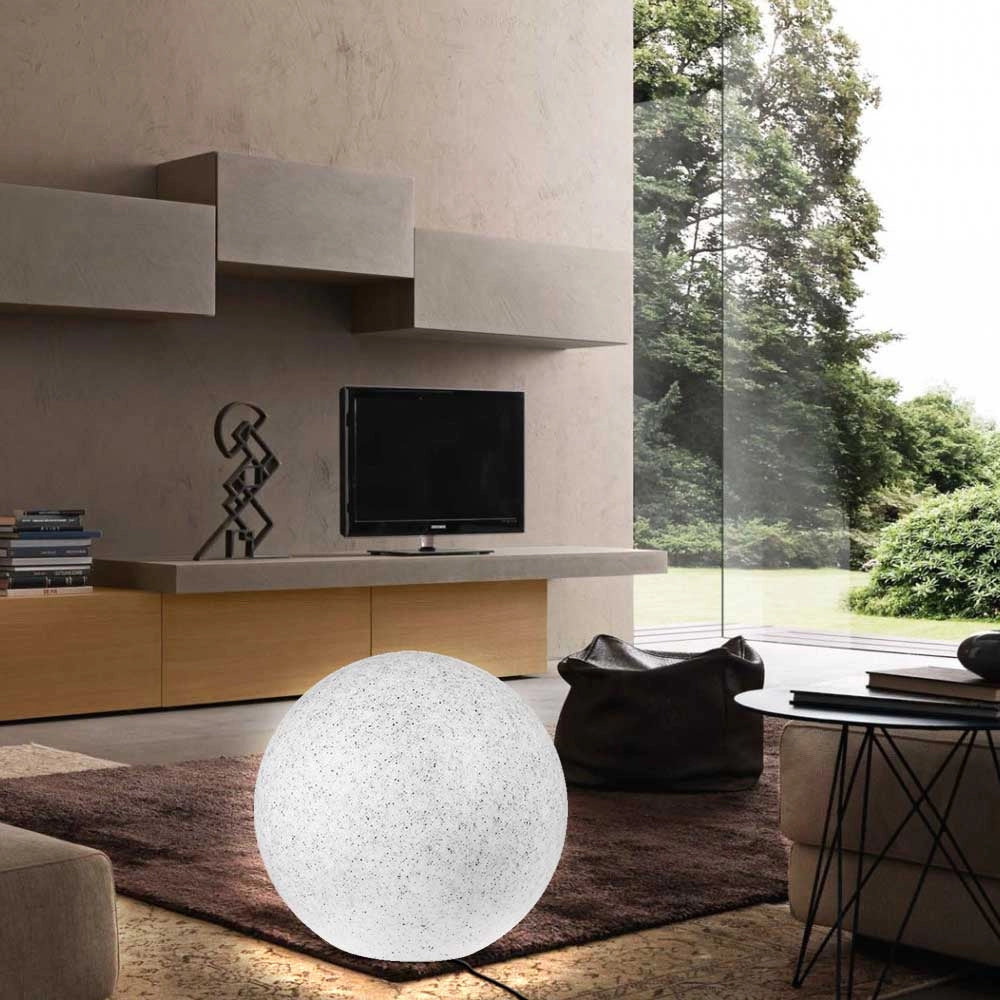 Lampada Sfera Giardino 40cm Luce Esterno Bianco Pietra E27 Decorazione da Esterno