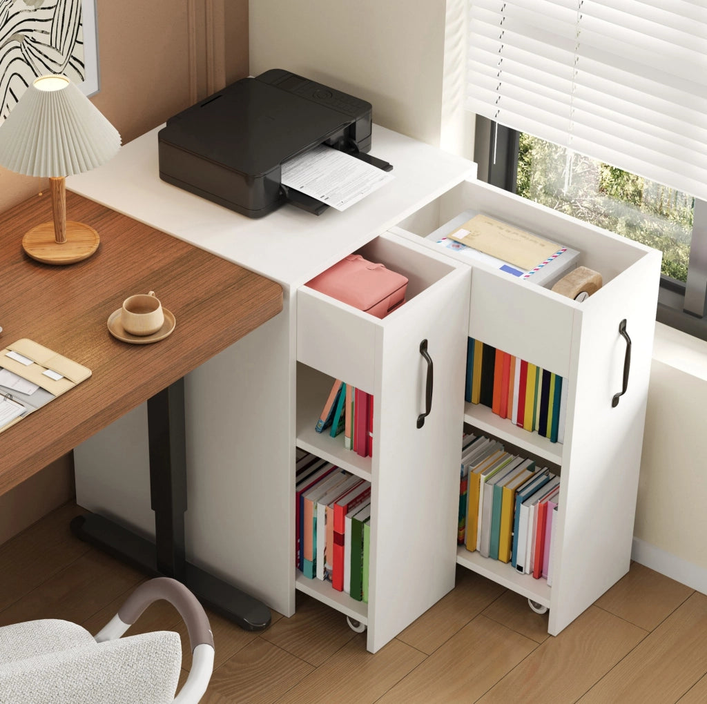 Mobile contenitore con ruote bianco 52 x 50 x 75 cm