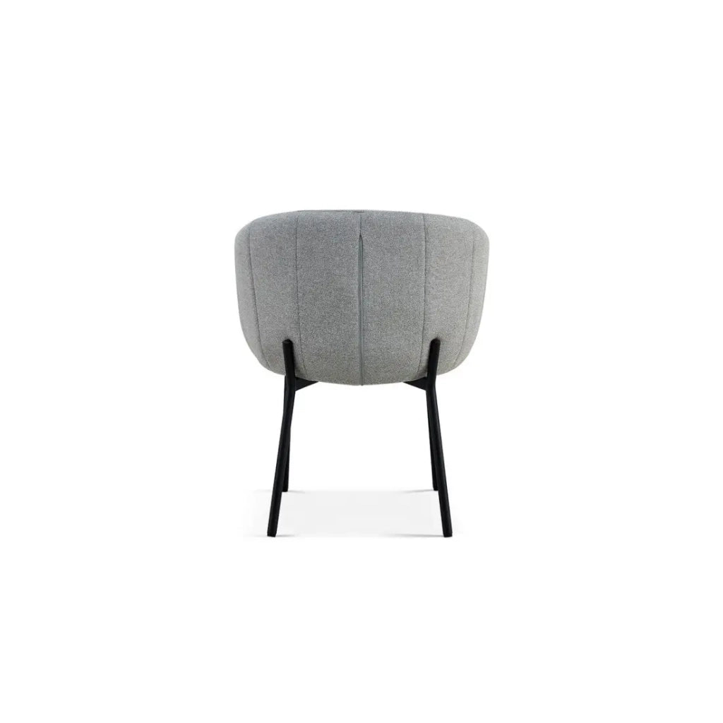 Sedia SEVILLE – Tessuto grigio chiaro – Piedi in metallo nero – H79 x L57 x P62 cm