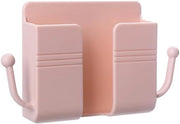 Sostegno per parete con doppia gancetta, organizzatore per cucina con adesivo self-locking (rosa)