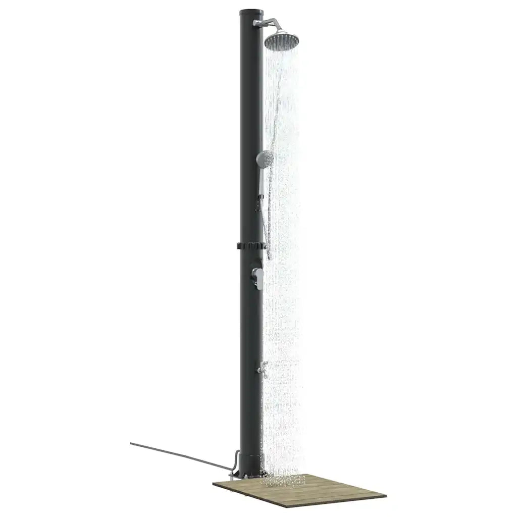 Doccia Solare da Esterno Nero 217 cm PVC e Alluminio 42003414