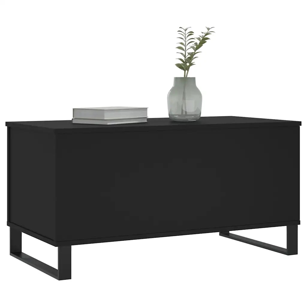Tavolino da Salotto Nero 90x44,5x45 cm in Legno Multistrato 830981