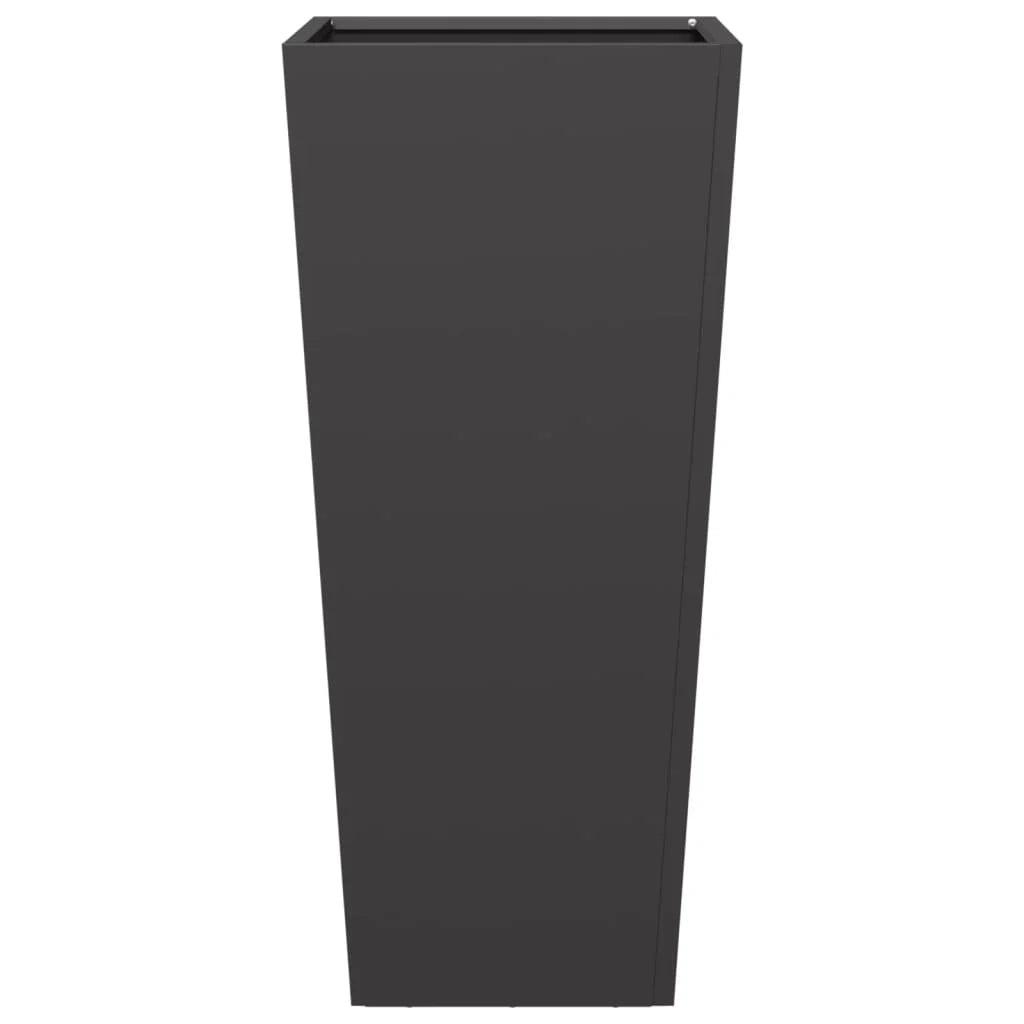 Fioriera rialzata per piante fiori giardino terrazze set da 2 35 x 35 x 75 cm acciaio nero 02_0038941