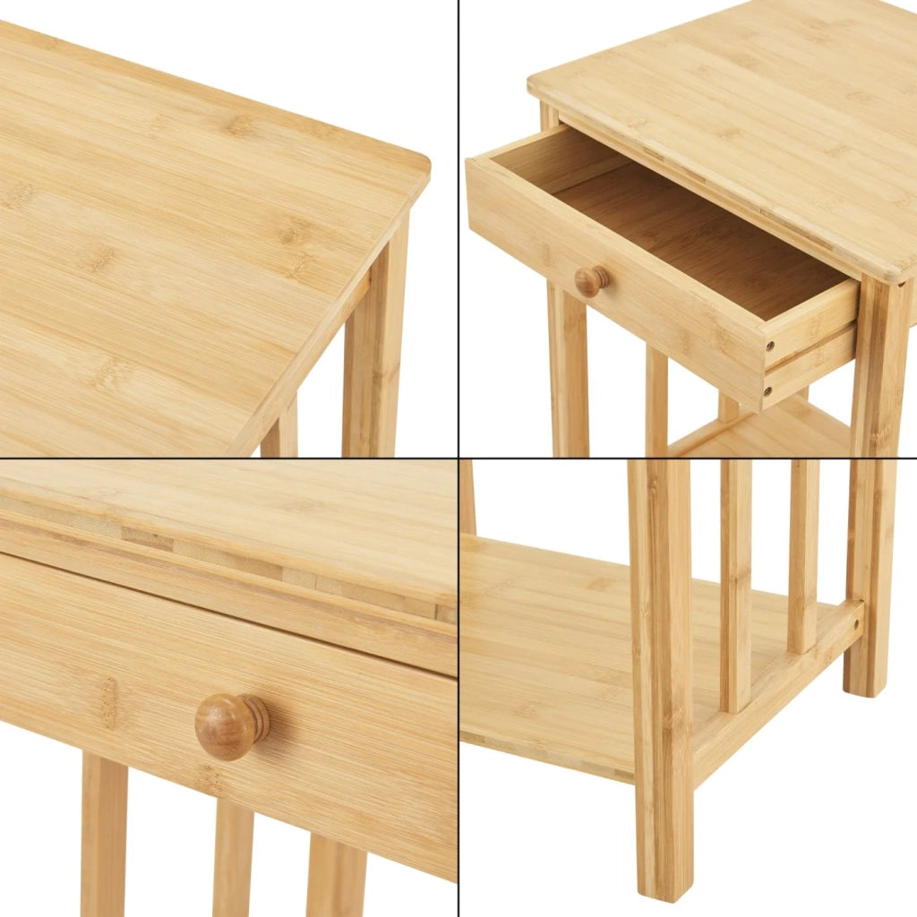 Set di 2 tavolini laterali in bambù 51 x 40 x 35 cm naturale 03_0009711