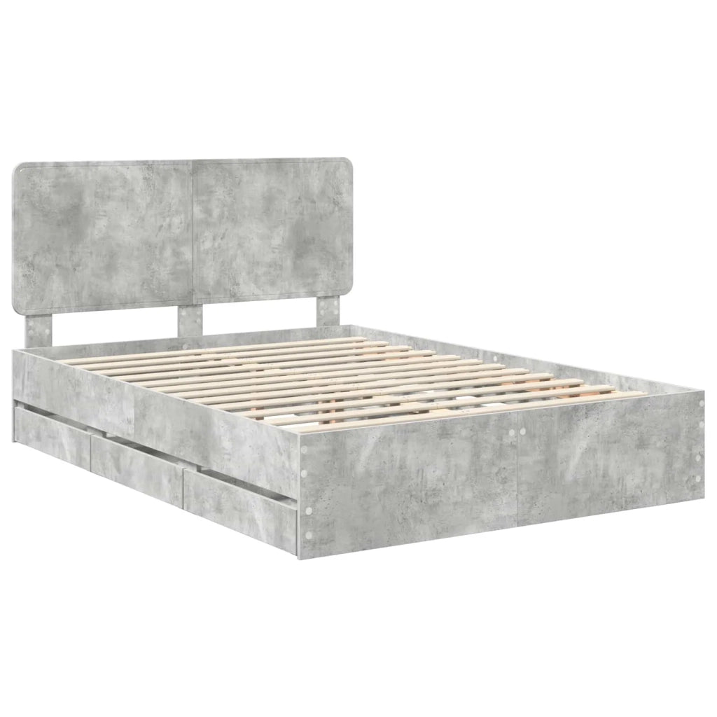 Struttura del letto con cassetto Grigio cemento 160 x 200 cm 3412577