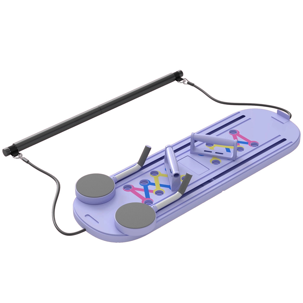 Tavola Pilates 5 in 1 Pieghevole, Set Reformer per Allenamento Casa, Blu Chiaro