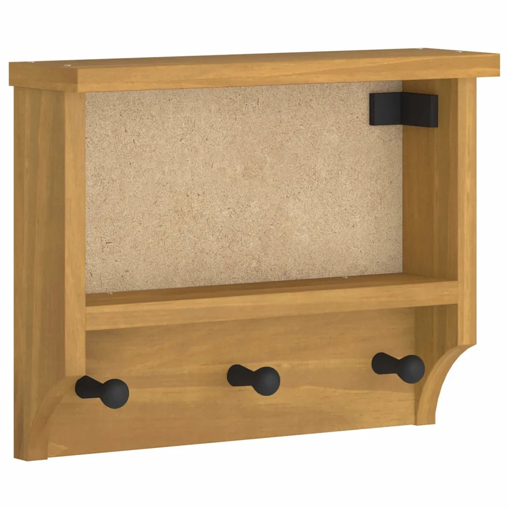 Appendiabiti da Parete SANDNES 45x12x35 cm in Legno di Pino 4010452