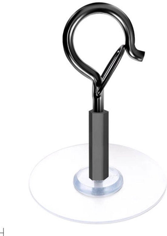Haken autoadesivi - Haken di sicurezza | Haken per parete | Adatti per l'appoggio di palloni, piccole lampade, schermi di vento, strisce LED | 8 pacchetto di haken autoadesivi neri duraturi per uso domestico