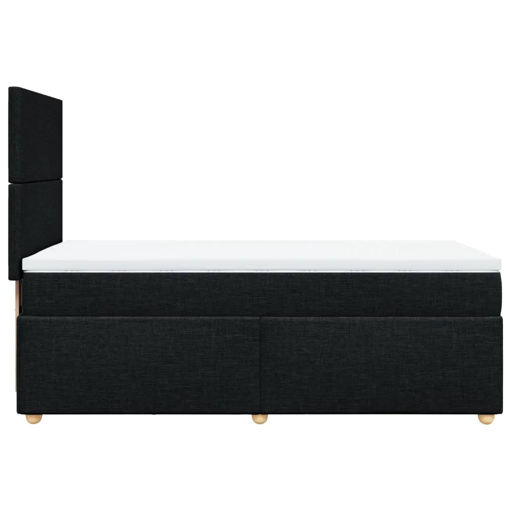 Giroletto a Molle con Materasso Nero 90x190 cm in Tessuto
