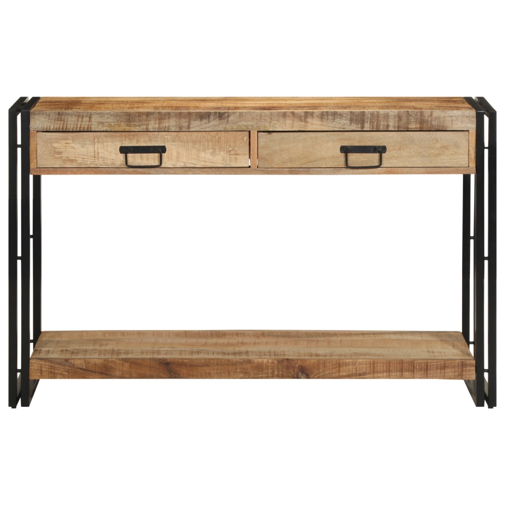 Tavolo Consolle  120x33x75 cm in Legno Massello Grezzo di Mango