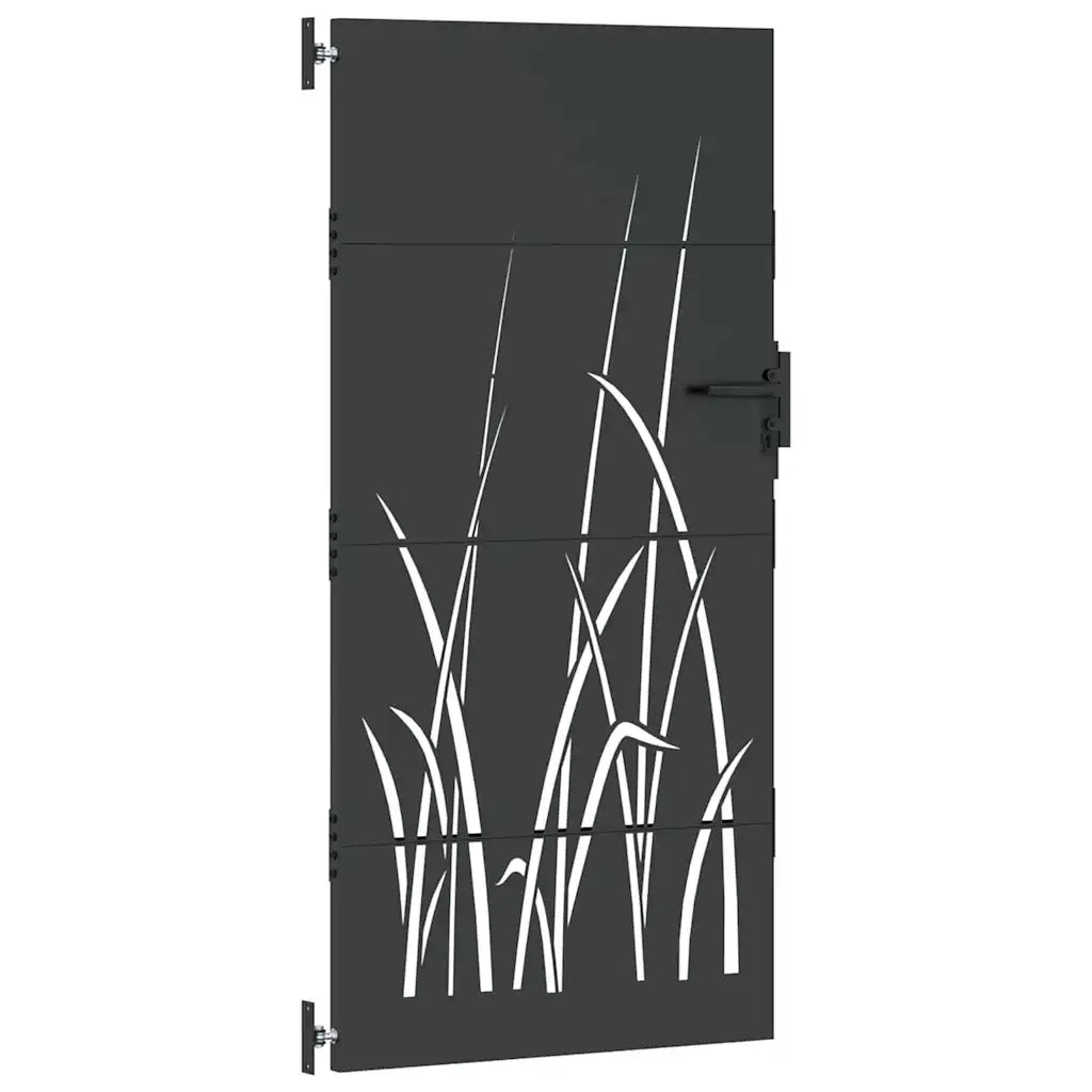 vidaXL Cancello da giardino con blocco Nero 105 x 175 cm