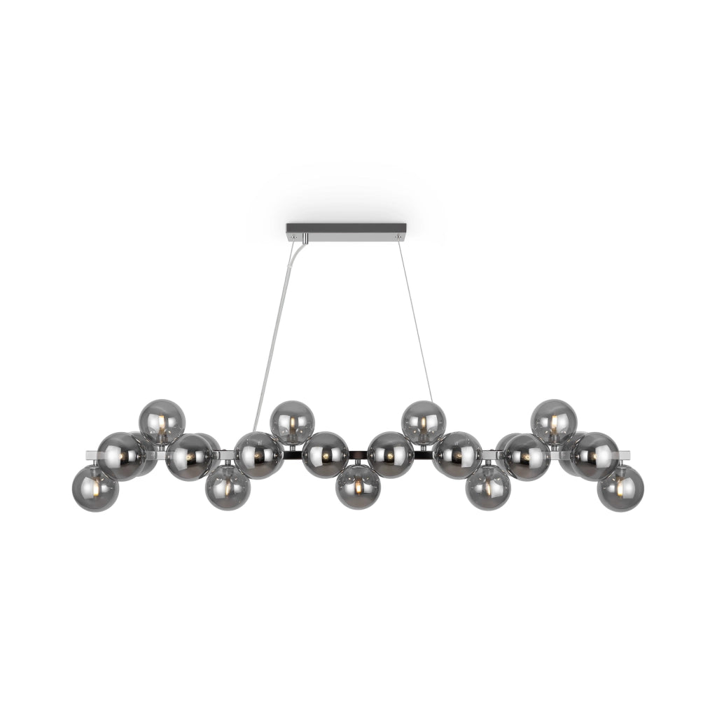Maytoni Lampadario contemporaneo Dallas 25 luci G9 cromo metallo vetro fumè