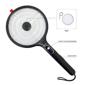 Racchetta Antizanzare Elettrica Pieghevole Ricarica USB Esca Inclusa | DAEWOO, Colore Nero